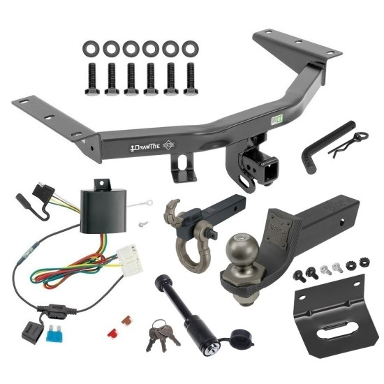 For 2014-2020 Acura MDX Trailer Hitch kit by: Draw-Tite For 2014-2020 Acura MDX Trailer Hitch Tow PKG w/ 4-Flat Wiring + Interlock Tactical Starter Kit w/ 2" Drop & 2" Ball + Tactical Hook & Shackle Mount + Tactical Dogbone Lock + Wiring Bracket (Excludes: w/Full Size Spare Tire Models) By Dr