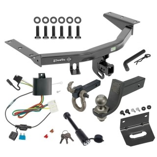 For 2014-2020 Acura MDX Trailer Hitch kit by: Draw-Tite For 2014-2020 Acura MDX Trailer Hitch Tow PKG w/ 4-Flat Wiring + Interlock Tactical Starter Kit w/ 3-1/4" Drop & 2" Ball + Tactical Hook & Shackle Mount + Tactical Dogbone Lock + Wiring Bracket (Excludes: w/Full Size Spare Tire Models) B