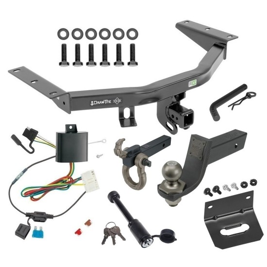 For 2014-2020 Acura MDX Trailer Hitch kit by: Draw-Tite For 2014-2020 Acura MDX Trailer Hitch Tow PKG w/ 4-Flat Wiring + Interlock Tactical Starter Kit w/ 3-1/4" Drop & 2" Ball + Tactical Hook & Shackle Mount + Tactical Dogbone Lock + Wiring Bracket (Excludes: w/Full Size Spare Tire Models) B
