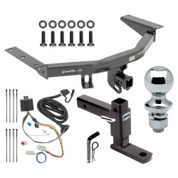 For 2016-2022 Honda Pilot Trailer Hitch Tow PKG w/ 4-Flat Wiring + Adjustable Drop Rise Ball Mount + Pin/Clip + 1-7/8" Ball By Draw-Tite