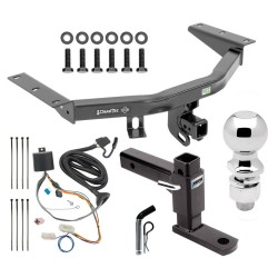 For 2016-2022 Honda Pilot Trailer Hitch Tow PKG w/ 4-Flat Wiring + Adjustable Drop Rise Ball Mount + Pin/Clip + 2-5/16" Ball By Draw-Tite