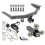 For 2016-2022 Honda Pilot Trailer Hitch Tow PKG w/ 4-Flat Wiring + Triple Ball Ball Mount 1-7/8" & 2" & 2-5/16" Trailer Balls + Pin/Clip By Draw-Tite