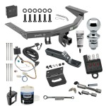 For 2016-2022 Honda Pilot Trailer Hitch Tow PKG w/ 4-Flat Wiring + Ball Mount w/ 2" Drop + 1-7/8" Ball + Wiring Bracket + Hitch Cover + Dual Hitch & Coupler Locks + Wiring Tester + Ball Lube + Electric Grease + Ball Wrench + Anti Rattle Devi