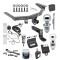 For 2016-2022 Honda Pilot Trailer Hitch Tow PKG w/ 4-Flat Wiring + Ball Mount w/ 4" Drop + 2" Ball + 1-7/8" Ball + Wiring Bracket + Hitch Cover + Dual Hitch & Coupler Locks + Wiring Tester + Ball Lube + Electric Grease + Ball Wrench + A
