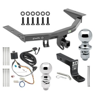 For 2016-2022 Honda Pilot Trailer Hitch Tow PKG w/ 4-Flat Wiring + Ball Mount w/ 4" Drop + 2" Ball + 1-7/8" Ball By Draw-Tite