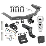 For 2016-2022 Honda Pilot Trailer Hitch Tow PKG w/ 4-Flat Wiring + Ball Mount w/ 4" Drop + 2-5/16" Ball + Wiring Bracket + Hitch Cover By Draw-Tite