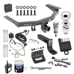 For 2016-2022 Honda Pilot Trailer Hitch Tow PKG w/ 4-Flat Wiring + Ball Mount w/ 4" Drop + 2-5/16" Ball + Wiring Bracket + Hitch Cover + Dual Hitch & Coupler Locks + Wiring Tester + Ball Lube + Electric Grease + Ball Wrench + Anti Rattle Dev