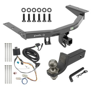 For 2016-2022 Honda Pilot Trailer Hitch Tow PKG w/ 4-Flat Wiring + Interlock Tactical Starter Kit w/ 2" Drop & 2" Ball By Draw-Tite