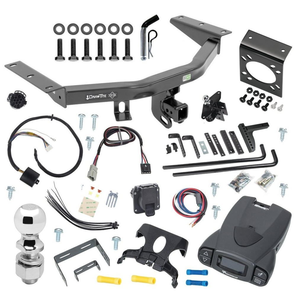 For 2014-2020 Acura MDX Trailer Hitch kit by: Draw-Tite For 2014-2020 Acura MDX Trailer Hitch Tow PKG w/ 8K Round Bar Weight Distribution Hitch w/ 2-5/16" Ball + 2" Ball + Pin/Clip + Tekonsha Prodigy P3 Brake Control + Plug & Play BC Adapter + 7-Way RV Wiring (Excludes: w/Full Size Spare Tire Mod