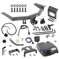 For 2014-2020 Acura MDX Trailer Hitch Tow PKG w/ 8K Round Bar Weight Distribution Hitch w/ 2-5/16" Ball + Pin/Clip + Tekonsha Primus IQ Brake Control + Plug & Play BC Adapter + 7-Way RV Wiring (Excludes: w/Full Size Spare Tire Models)
