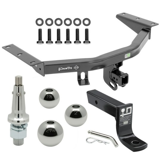 For 2016-2022 Honda Pilot Trailer Hitch Tow PKG w/ Ball Mount w/ 4" Drop + Interchangeable Ball 1-7/8" & 2" & 2-5/16" By Draw-Tite