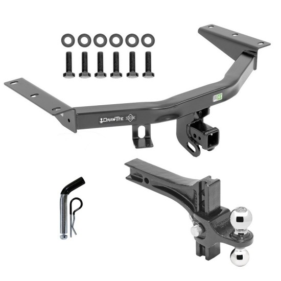 For 2016-2022 Honda Pilot Trailer Hitch Tow PKG w/ Dual Adjustable Drop Rise Ball Ball Mount 2" & 2-5/16" Trailer Balls + Pin/Clip By Draw-Tite