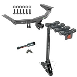 For 2014-2020 Acura MDX Trailer Hitch Tow PKG w/ 4 Bike Carrier Rack + Hitch Lock (Excludes: w/Full Size Spare Tire Models) By Draw-Tite For 2014-2020 Acura MDX Trailer Hitch Tow PKG w/ 4 Bike Carrier Rack + Hitch Lock (Excludes: w/Full Size Spare Tire Models) By Draw-Tite
