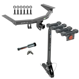 For 2014-2020 Acura MDX Trailer Hitch kit by: Draw-Tite For 2016-2022 Honda Pilot Trailer Hitch Tow PKG w/ 4 Bike Carrier Rack + Hitch Lock By Draw-Tite