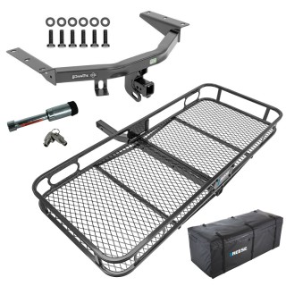 For 2014-2020 Acura MDX Trailer Hitch kit by: Draw-Tite For 2014-2020 Acura MDX Trailer Hitch Tow PKG w/ 60" x 24" Cargo Carrier + Cargo Bag + Hitch Lock (Excludes: w/Full Size Spare Tire Models) By Draw-Tite