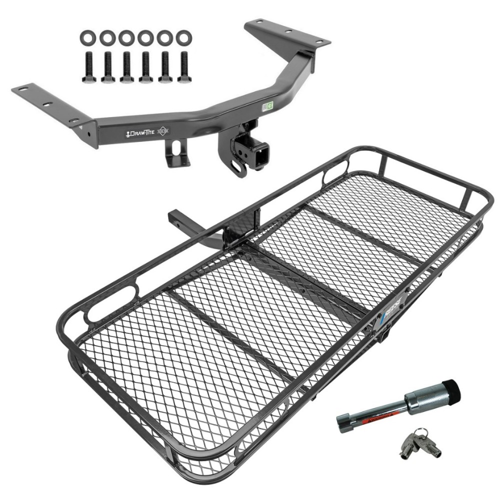 For 2014-2020 Acura MDX Trailer Hitch kit by: Draw-Tite For 2016-2022 Honda Pilot Trailer Hitch Tow PKG w/ 60" x 24" Cargo Carrier + Hitch Lock By Draw-Tite