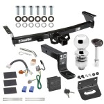 For 2005-2023 Nissan Frontier Trailer Hitch kit by: Draw-Tite For 2005-2023 Nissan Frontier Trailer Hitch Tow PKG w/ 4-Flat Wiring + Ball Mount w/ 4" Drop + 2" Ball + Wiring Bracket + Hitch Lock + Hitch Cover By Draw-Tite