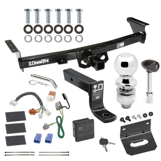 For 2005-2023 Nissan Frontier Trailer Hitch kit by: Draw-Tite For 2005-2023 Nissan Frontier Trailer Hitch Tow PKG w/ 4-Flat Wiring + Ball Mount w/ 4" Drop + 2" Ball + Wiring Bracket + Hitch Lock + Hitch Cover By Draw-Tite