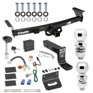 For 2005-2023 Nissan Frontier Trailer Hitch kit by: Draw-Tite For 2005-2023 Nissan Frontier Trailer Hitch Tow PKG w/ 4-Flat Wiring + Ball Mount w/ 4" Drop + 2" Ball + 2-5/16" Ball + Wiring Bracket + Hitch Lock + Hitch Cover By Draw-Tite