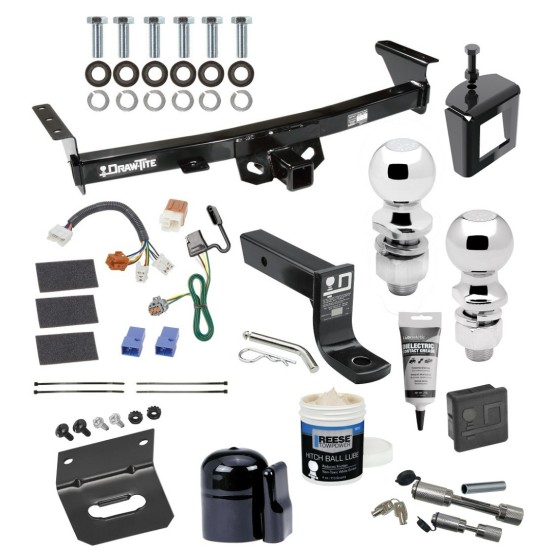 For 2005-2023 Nissan Frontier Trailer Hitch kit by: Draw-Tite For 2005-2023 Nissan Frontier Trailer Hitch Tow PKG w/ 4-Flat Wiring + Ball Mount w/ 4" Drop + 2" Ball + 2-5/16" Ball + Wiring Bracket + Dual Hitch & Coupler Locks + Hitch Cover + Wiring Tester + Ball Lube +Electric Grease + Ball Wrench