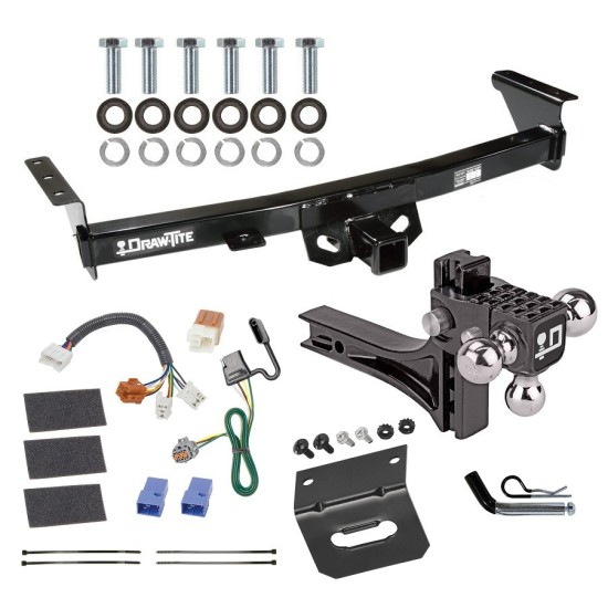 For 2005-2023 Nissan Frontier Trailer Hitch kit by: Draw-Tite For 2005-2023 Nissan Frontier Trailer Hitch Tow PKG w/ 4-Flat Wiring Harness + Adjustable Drop Rise Triple Ball Ball Mount 1-7/8" & 2" & 2-5/16" Trailer Balls + Pin/Clip + Wiring Bracket By Draw-Tite