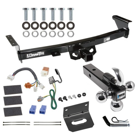 For 2005-2023 Nissan Frontier Trailer Hitch kit by: Draw-Tite For 2005-2023 Nissan Frontier Trailer Hitch Tow PKG w/ 4-Flat Wiring Harness + Triple Ball Ball Mount 1-7/8" & 2" & 2-5/16" Trailer Balls w/ Tow Hook + Pin/Clip + Wiring Bracket By Draw-Tite