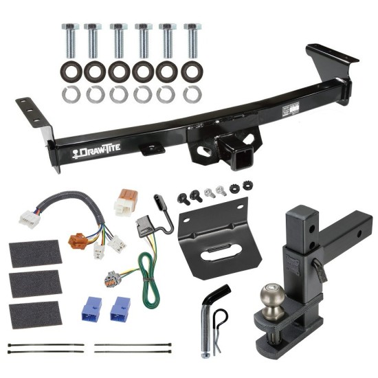 For 2005-2023 Nissan Frontier Trailer Hitch kit by: Draw-Tite For 2005-2023 Nissan Frontier Trailer Hitch Tow PKG w/ 4-Flat Wiring Harness + Adjustable Drop Rise Clevis Hitch Ball Mount w/ 2" Ball + Pin/Clip + Wiring Bracket By Draw-Tite