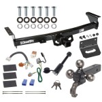 For 2005-2023 Nissan Frontier Trailer Hitch Tow PKG w/ 4-Flat Wiring + Triple Ball Tactical Ball Mount 1-7/8" & 2" & 2-5/16" Balls w/ Tow Hook + Tactical Dogbone Lock + Wiring Bracket By Draw-Tite