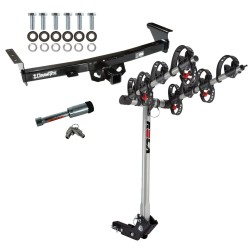 For 2005-2024 Nissan Frontier Trailer Hitch Tow PKG w/ 4 Bike Carrier Rack + Hitch Lock By Draw-Tite For 2005-2024 Nissan Frontier Trailer Hitch Tow PKG w/ 4 Bike Carrier Rack + Hitch Lock By Draw-Tite