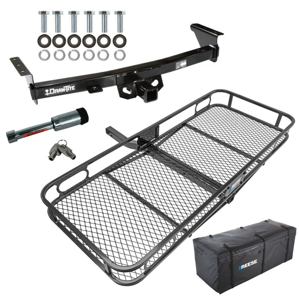 For 2005-2024 Nissan Frontier Trailer Hitch kit by: Draw-Tite For 2005-2024 Nissan Frontier Trailer Hitch Tow PKG w/ 60" x 24" Cargo Carrier + Cargo Bag + Hitch Lock By Draw-Tite