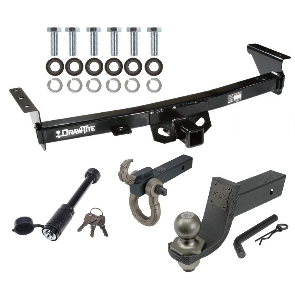 For 2005-2024 Nissan Frontier Trailer Hitch kit by: Draw-Tite For 2005-2024 Nissan Frontier Trailer Hitch Tow PKG + Interlock Tactical Starter Kit w/ 3-1/4" Drop & 2" Ball + Tactical Hook & Shackle Mount + Tactical Dogbone Lock By Draw-Tite
