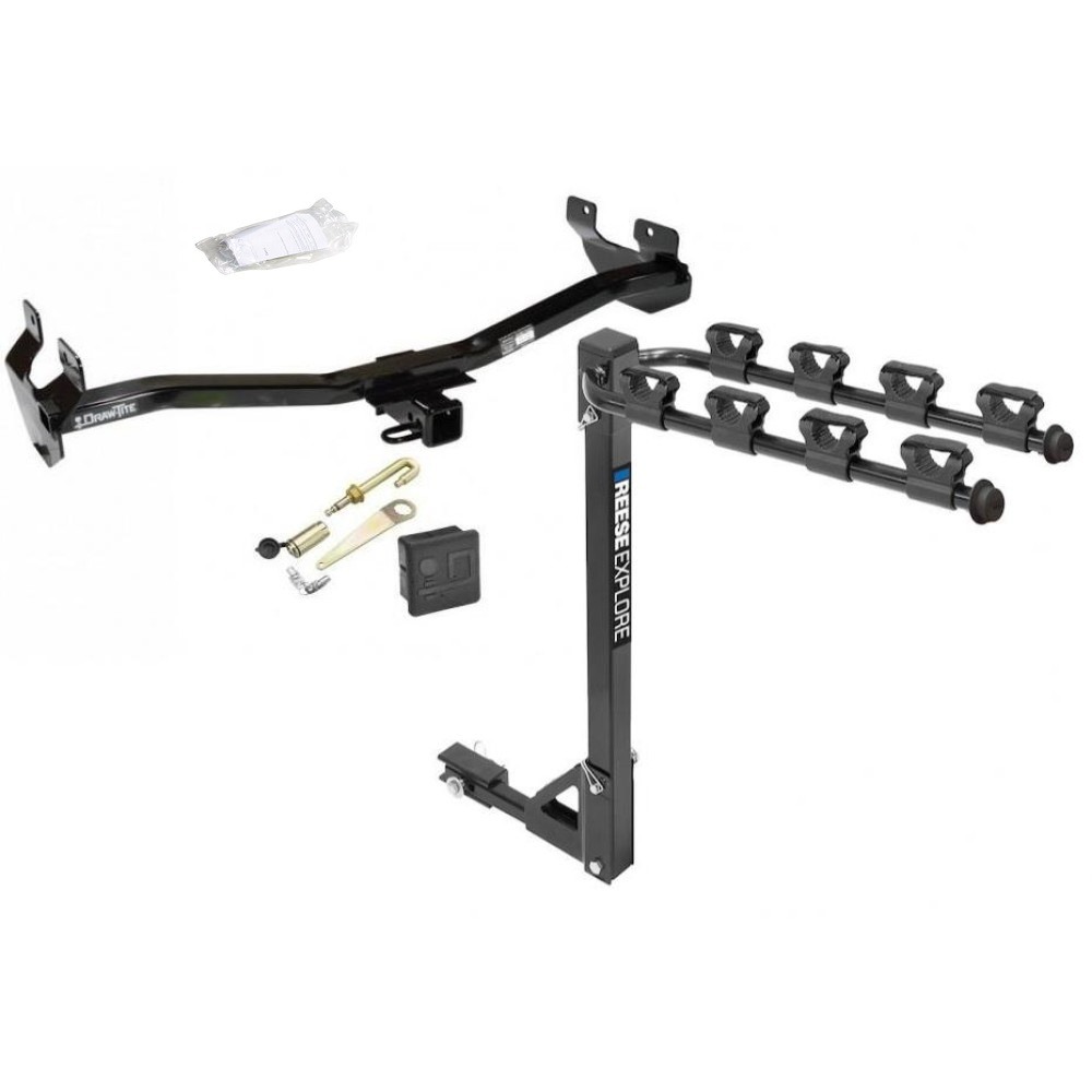 Trailer Tow Hitch w 4 Bike Rack For 06 10 Hummer H3 tilt away