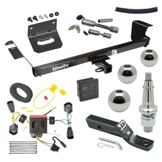 For 2011-2020 Dodge Grand Caravan Trailer Hitch Tow PKG w/ 4-Flat Wiring + Ball Mount w/ 2" Drop + Interchangeable Ball 1-7/8" & 2" & 2-5/16" + Wiring Bracket + Dual Hitch & Coupler Locks + Hitch Cover By Draw-Tite