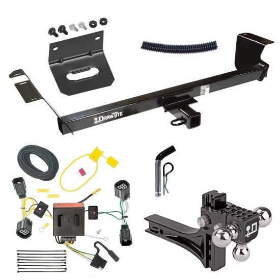 For 2011-2020 Dodge Grand Caravan Trailer Hitch kit by: Draw-Tite For 2011-2020 Dodge Grand Caravan Trailer Hitch Tow PKG w/ 4-Flat Wiring Harness + Adjustable Drop Rise Triple Ball Ball Mount 1-7/8" & 2" & 2-5/16" Trailer Balls + Pin/Clip + Wiring Bracket By Draw-Tite