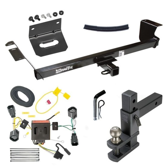 For 2011-2020 Dodge Grand Caravan Trailer Hitch kit by: Draw-Tite For 2011-2020 Dodge Grand Caravan Trailer Hitch Tow PKG w/ 4-Flat Wiring Harness + Adjustable Drop Rise Clevis Hitch Ball Mount w/ 2" Ball + Pin/Clip + Wiring Bracket By Draw-Tite