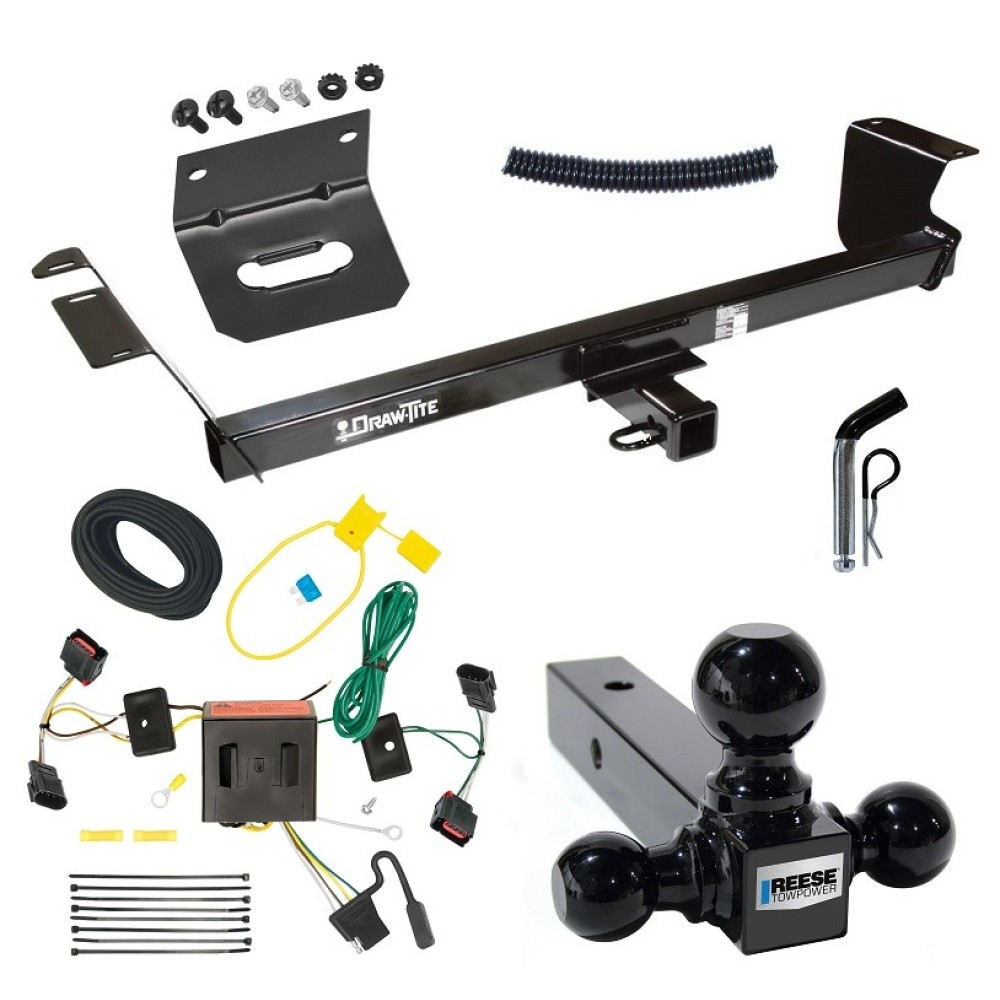 For 2008-2010 Dodge Grand Caravan Trailer Hitch kit by: Draw-Tite For 2008-2010 Dodge Grand Caravan Trailer Hitch Tow PKG w/ 4-Flat Wiring Harness + Triple Ball Ball Mount 1-7/8" & 2" & 2-5/16" Trailer Balls + Pin/Clip + Wiring Bracket By Draw-Tite