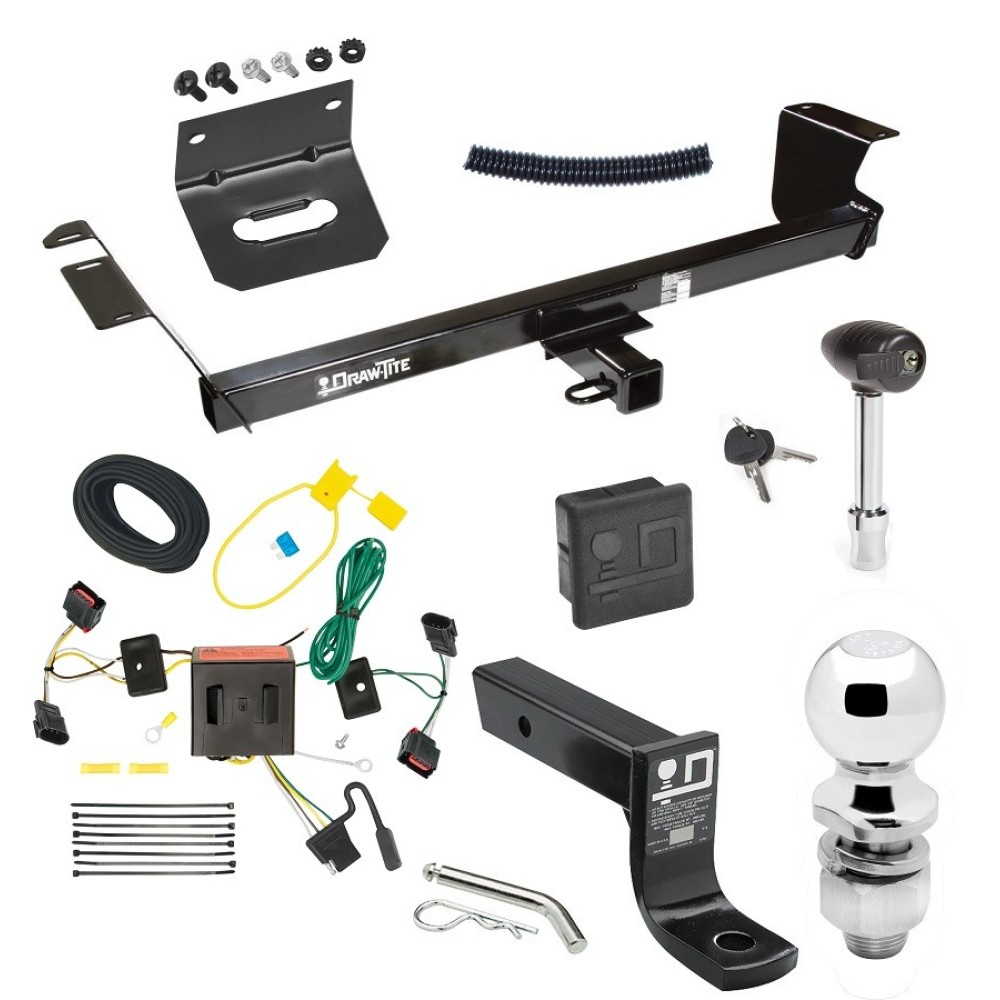 For 2008-2010 Dodge Grand Caravan Trailer Hitch kit by: Draw-Tite For 2008-2010 Dodge Grand Caravan Trailer Hitch Tow PKG w/ 4-Flat Wiring + Ball Mount w/ 4" Drop + 2" Ball + Wiring Bracket + Hitch Lock + Hitch Cover By Draw-Tite