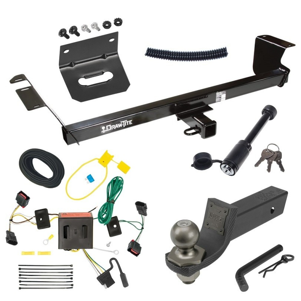 For 2008-2010 Dodge Grand Caravan Trailer Hitch kit by: Draw-Tite For 2008-2010 Dodge Grand Caravan Trailer Hitch Tow PKG w/ 4-Flat Wiring + Interlock Tactical Starter Kit w/ 2" Drop & 2" Ball + Tactical Dogbone Lock + Wiring Bracket By Draw-Tite