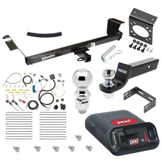 For 2011-2016 Chrysler Town & Country Trailer Hitch Tow PKG w/ Pro Series POD Brake Control + 7-Way RV Wiring + 2" & 2-5/16" Ball & Drop Mount By Draw-Tite