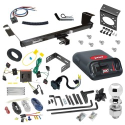 For 08-10 Chrysler Town & Country Trailer Hitch Tow PKG w/ 6K Round Bar Weight Distribution Hitch w/ 2-5/16" Ball + 2" Ball + Pin/Clip + Pro Series POD Brake Control + Generic BC Wiring Adapter + 7-Way RV Wiring By Draw-Tite