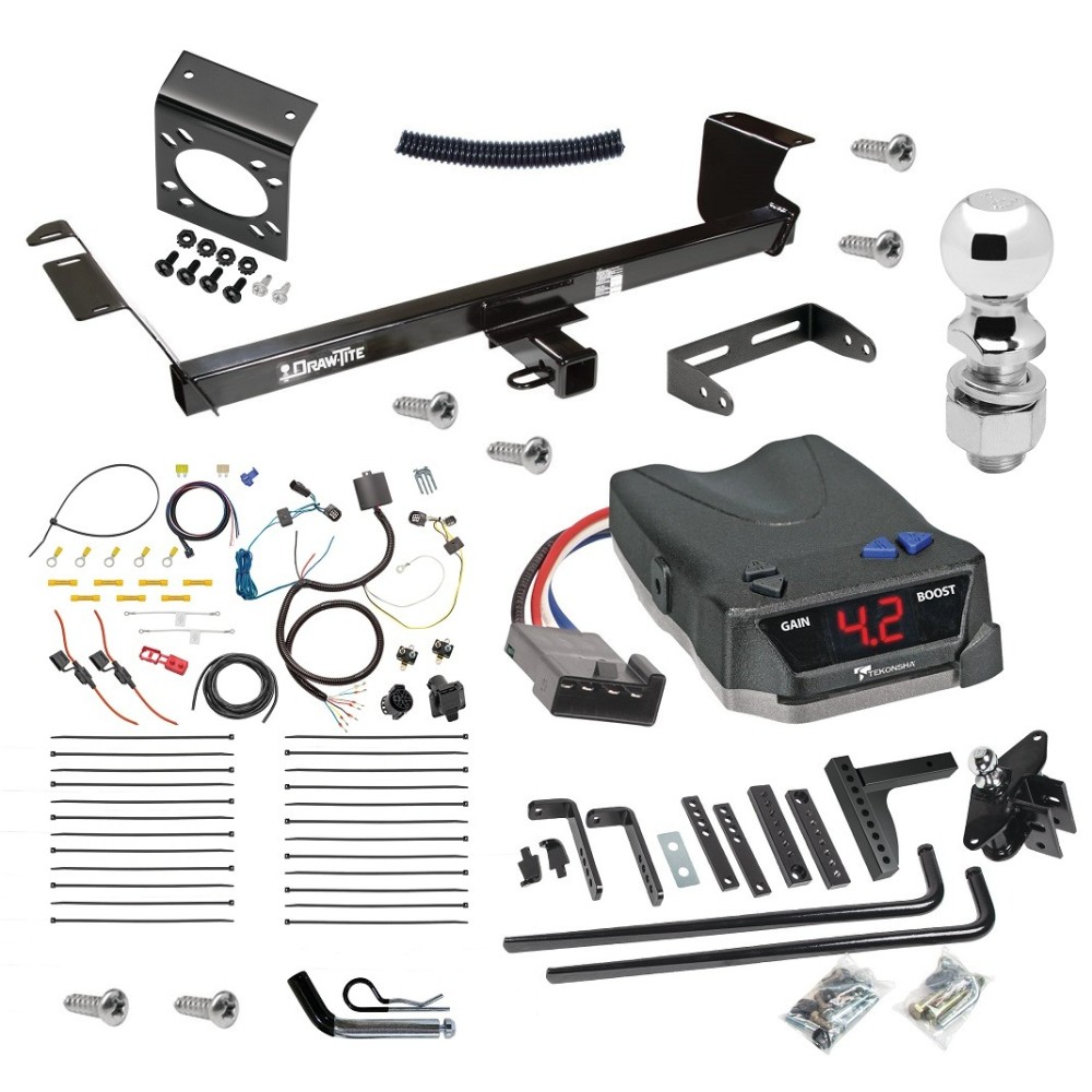 For 2011-2016 Chrysler Town & Country Trailer Hitch kit by: Draw-Tite For 2011-2016 Chrysler Town & Country Trailer Hitch Tow PKG w/ 6K Round Bar Weight Distribution Hitch w/ 2-5/16" Ball + 2" Ball + Pin/Clip + Tekonsha BRAKE-EVN Brake Control + 7-Way RV Wiring By Draw-Tite