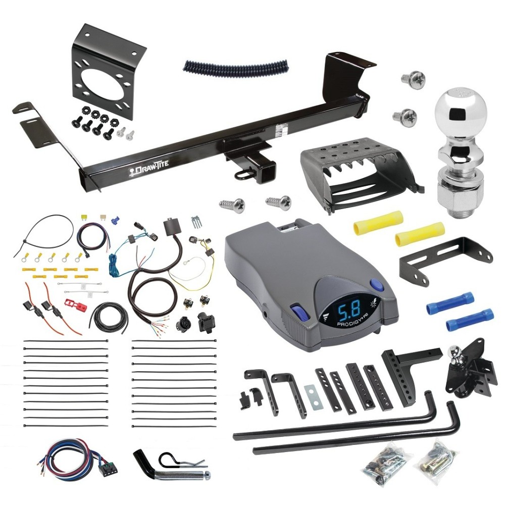 For 2011-2016 Chrysler Town & Country Trailer Hitch kit by: Draw-Tite For 2011-2016 Chrysler Town & Country Trailer Hitch Tow PKG w/ 6K Round Bar Weight Distribution Hitch w/ 2-5/16" Ball + 2" Ball + Pin/Clip + Tekonsha Prodigy P2 Brake Control + 7-Way RV Wiring By Draw-Tite