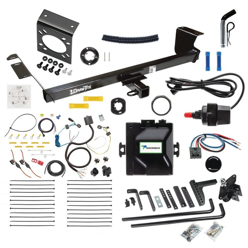 For 2011-2016 Chrysler Town & Country Trailer Hitch kit by: Draw-Tite For 2011-2016 Chrysler Town & Country Trailer Hitch Tow PKG w/ 6K Round Bar Weight Distribution Hitch w/ 2-5/16" Ball + Pin/Clip + Tekonsha Prodigy iD Bluetooth Wireless Brake Control + 7-Way RV Wiring By Draw-Tite