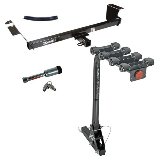 For 2008-2016 Chrysler Town & Country Trailer Hitch kit by: Draw-Tite For 2008-2016 Chrysler Town & Country Trailer Hitch Tow PKG w/ 4 Bike Carrier Rack + Hitch Lock By Draw-Tite