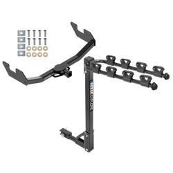 Trailer Tow Hitch w/ 4 Bike Rack For 16-23 Toyota Hilux tilt away adult or child arms fold down carrier