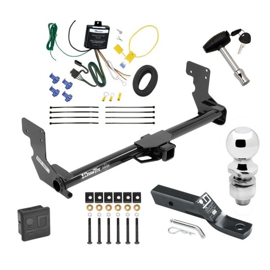 Custom Fit Trailer Hitch Wiring Harness (Requires Splicing) 2" Drop Ball-Mount w/ Pin/Clip 2" Chrome Ball Security Lock Pin Rubber Hitch Plug Cover Installation Hardware Installation Instructions 76015 119191 23 63845 580407 7010 Draw-Tite Trai Trailer Tow Hitch For 16-23 Mercedes-Benz Metris Deluxe Package Wiring 2" Ball and Lock