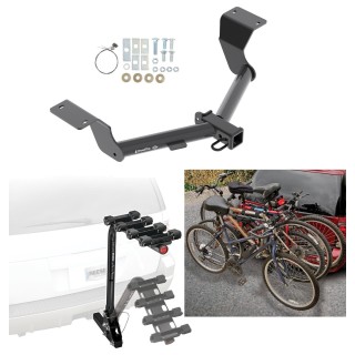 Trailer Hitch w/ 4 Bike Rack For 17-19 Honda CR-V 20-24 CR-V Except Hybrid Approved for Recreational & Offroad Use Carrier for Adult Woman or Child Bicycles Foldable Trailer Hitch w/ 4 Bike Rack For 17-19 Honda CR-V 20-24 CR-V Except Hybrid Approved for Recreational & Offroad Use Carrier for Adult Woman or Child Bicycles Foldable