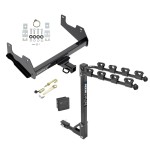 Trailer Tow Hitch w/ 4 Bike Rack For 15-24 Ford F-150 Raptor tilt away adult or child arms fold down carrier w/ Lock and Cover