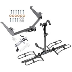 Trailer Tow Hitch For 17-24 Nissan Titan except XD Platform Style 2 Bike Rack w/ Anti Rattle Hitch Lock
