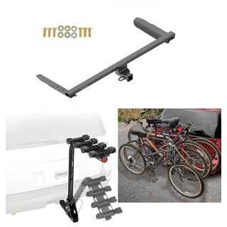 Trailer Hitch w/ 4 Bike Rack For 18-24 Honda Odyssey All Styles Approved for Recreational & Offroad Use Carrier for Adult Woman or Child Bicycles Foldable